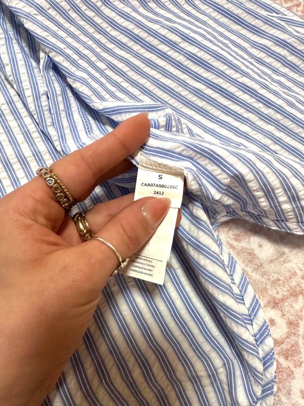 Cupshe 🩵 Striped Long Sleeve Cover Up Top - Picture 7 of 13